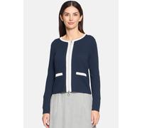 Betty Barclay Damen Shirtjacke mit Struktur 38, Patch Dark Blue/Cream