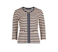Betty Barclay Shirtjacke mit Rippenstruktur Damen 95% Baumwolle 5% Elasthan Beige/Dunkelblau Gr. 40
