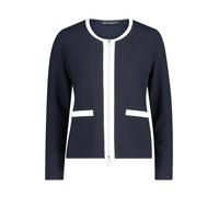 Sweatjacke BETTY BARCLAY "Damen mit Struktur", Damen, Gr. 38, blau (patch dunkelblau, cream), Obermaterial: 73% Polyester, 22% Viskose, 5% Elasthan, tailliert lang, Rundhals, Sweatjacken Sweatjacke, M
