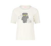 Kurzarmshirt BETTY BARCLAY "Damen Basic Shirt mit Applikation", Damen, Gr. 38, patch cream, grau, Jersey, Obermaterial: 95% Baumwolle, 05% Elasthan., tailliert normal, Rundhals, Shirts (70981444-38) p