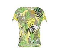 Kurzarmshirt BETTY BARCLAY "Betty Barclay Casual-Shirt mit Raffung", Damen, Gr. 44, bunt (grün, gelb), Jersey, Obermaterial: 50% Modal, 50% Baumwolle., feminin, figurumspielend normal, U-Boot-Ausschni