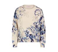 Strickpullover BETTY BARCLAY "Damen mit Print", Damen, Gr. 44, bunt (beige, blau), Strick, Obermaterial: 55% Viskose, 30% Polyester, 15% Polyamid, lässig geschnitten normal, Rundhals, Pullover Strickp