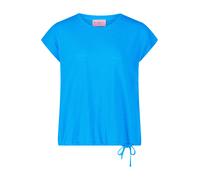 Kurzarmshirt BETTY BARCLAY "Betty Barclay Strukturshirt mit Tunnelzug", Damen, Gr. 40, blau (blau aster), Obermaterial: 100% Baumwolle., casual, figurumspielend normal, Rundhals, Kurzarm, Shirts, Mate