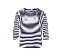 Sweatshirt BETTY BARCLAY "Damen mit Fledermausärmeln", Damen, Gr. 42, dunkelblau, weiß, Obermaterial: 42% Polyester, 41% Baumwolle, 15% Viskose, 2% Elasthan, gerade normal, Sweatshirts Sweatshirt (598