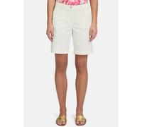 Stoffhose BETTY BARCLAY "Betty Barclay Sommerhose mit Eingrifftaschen", Damen, Gr. 42, Normalgrößen, weiß (rohweiß), Obermaterial: 97% Baumwolle, 3% Elasthan., Basic, relaxed fit kurz, Hosen, Taschen 