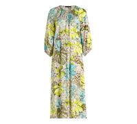 Sommerkleid BETTY BARCLAY "Damen mit Rundhalsausschnitt", Damen, Gr. 40, Normalgrößen, beige, gelb, Obermaterial: 100% Viskose; Besatz: 100% Viskose, figurumspielend lang, Rundhals, Kleider Sommerklei