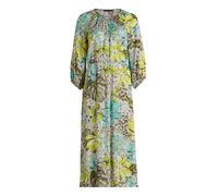 Sommerkleid BETTY BARCLAY "Damen mit Rundhalsausschnitt", Damen, Gr. 44, Normalgrößen, beige, gelb, Obermaterial: 100% Viskose; Besatz: 100% Viskose, figurumspielend lang, Rundhals, Kleider Sommerklei
