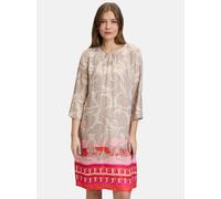 Sommerkleid BETTY BARCLAY "Betty Barclay Sommerkleid mit Rundhalsausschnitt", Damen, Gr. 36, Normalgrößen, bunt (taupe, rot), Obermaterial: 100% Viskose., modisch, figurumspielend kurz, Rundhals, 3/4-