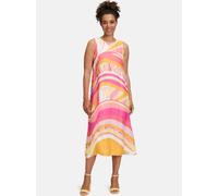 Sommerkleid BETTY BARCLAY "Betty Barclay Sommerkleid mit Rundhalsausschnitt", Damen, Gr. 46, Normalgrößen, rosé, gelb, Obermaterial: 100% Viskose., feminin, figurumspielend lang, Rundhals, ohne Ärmel,