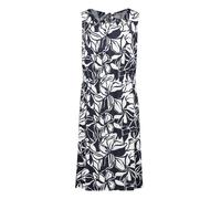 Sommerkleid BETTY BARCLAY "Damen mit Rundhalsausschnitt", Damen, Gr. 40, Normalgrößen, dunkelblau, weiß, Obermaterial: 95% Viskose, 5% Elasthan, figurumspielend kurz, Rundhals, Kleider Sommerkleid (50