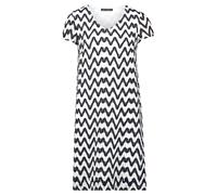 Sommerkleid BETTY BARCLAY "Betty Barclay Sommerkleid mit V-Ausschnitt", Damen, Gr. 44, Normalgrößen, blau (dunkelblau, weiß), Obermaterial: 100% Polyester. Futter: 100% Polyester., modisch, figurumspi