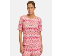 Kurzarmshirt BETTY BARCLAY "Betty Barclay Spitzenshirt mit Rippbündchen", Damen, Gr. 42, rot (rot, rosè), Spitze, Obermaterial: 96% Polyester, 4% Polyester metallisiert., casual, tailliert normal, Run