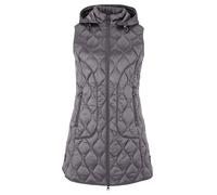Strickweste BETTY BARCLAY "Betty Barclay Damen Steppweste mit abnehmbarer Kapuze", Damen, Gr. 38, grau (dunkel grau), Obermaterial: 100% Polyamid., casual, figurumspielend, Westen (70560306-38) dunkel