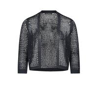 Strickjacke BETTY BARCLAY "Damen mit Lochmuster", Damen, Gr. 48, dunkelblau, Strick, Obermaterial: 100% Polyacryl, Basic, gerade normal, V-Ausschnitt, Strickjacken Strickjacke (31166020-48) dunkelblau