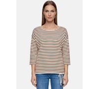 Strickpullover BETTY BARCLAY "Damen mit U-Boot-Ausschnitt", Damen, Gr. 38, beige (patch cream, braun), Strick, Obermaterial: 50% Baumwolle, 50% Polyacryl, gerade normal, U-Boot-Ausschnitt, Pullover St