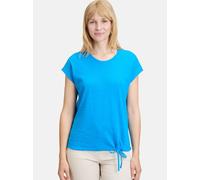 Kurzarmshirt BETTY BARCLAY "Damen Strukturshirt mit Tunnelzug", Damen, Gr. 38, blau (blau aster), Obermaterial: 100% Baumwolle., figurumspielend normal, Rundhals, Shirts, Material (17983353-38) blau a