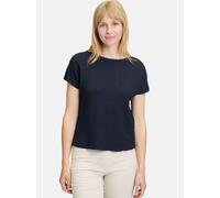 Kurzarmshirt BETTY BARCLAY "Damen Strukturshirt mit U-Boot-Ausschnitt", Damen, Gr. 46, blau (dunkelblau), Obermaterial: 97% Polyester, 3% Elasthan., loose fit normal, Rundhals, Shirts (70458105-46) du