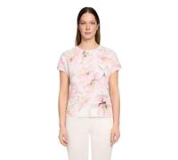 Kurzarmshirt BETTY BARCLAY "Damen mit U-Boot-Ausschnitt", Damen, Gr. 40, rosé, cream, Obermaterial: 97% Polyester, 3% Elasthan, loose fit normal, U-Boot-Ausschnitt, Shirts (93545467-40) rosé, cream