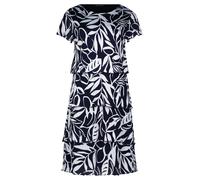 Sommerkleid BETTY BARCLAY "Betty Barclay Stufenkleid mit U-Boot-Ausschnitt", Damen, Gr. 44, Normalgrößen, blau (dunkelblau, weiß), Obermaterial: 100% Polyamid. Futter: 100% Polyester., feminin, gerade