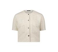 Sweatjacke BETTY BARCLAY "Damen langarm", Damen, Gr. 48, beige (cream beige), Jersey, Obermaterial: 40% Polyester, 33% Baumwolle, 15% Viskose, 10% Polyester, 2% Elasthan, gerade hüftlang, Rundhals, Sw