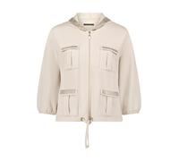 Betty Barclay - Sweatjacke mit Kapuze und 3/4-Ärmeln beige - Gr. - 46