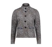 Sweatjacke BETTY BARCLAY "Damen mit Stehkragen", Damen, Gr. 38, grau (schwarz, beige), Jersey, Obermaterial: 69% Polyester, 29% Viskose, 2% Elasthan, gerade normal, Sweatjacken Sweatjacke (66096000-38