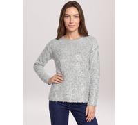 Sweatshirt BETTY BARCLAY "Damen mit Kordelzug", Damen, Gr. 36, grau (cream, khaki), Steppware, Obermaterial: 68% Polyester, 30% Baumwolle, 2% Elasthan, lässig geschnitten normal, U-Boot-Ausschnitt, Sw