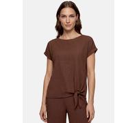 Kurzarmshirt BETTY BARCLAY "Damen mit Schleifenknoten", Damen, Gr. 40, braun (light maroon), Obermaterial: 99% Polyester, 1% Elasthan, loose fit normal, U-Boot-Ausschnitt, Shirts (13663044-40) light m