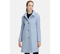 Wolljacke BETTY BARCLAY "Betty Barclay Damen Wollmantel mit abnehmbarer Kapuze", Damen, Gr. 48, blau (blau fog), Obermaterial: 70% Wolle, 30% Polyester. Futter: 100% Acetat., feminin, A-Linie, Jacken