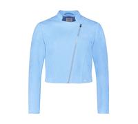 Jackenblazer BETTY & CO "Damen mit Stehkragen", Damen, Gr. 36, blau (hellblau), Obermaterial: 95% Polyester, 5% Elasthan. Futter: 100% Polyester, tailliert kurz, Blazer, Material (15574736-36) hellbla