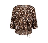 Shirtbluse BETTY & CO "Betty & Co Blusenshirt mit Print", Damen, Gr. 36, braun (braun, nature), Obermaterial: 56% Viskose, 44% Baumwolle., casual, lässig geschnitten normal, Rundhals, 3/4-Ärmel, Bluse