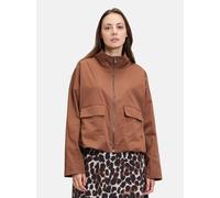 Canvasjacke BETTY & CO "Betty & Co Casual-Jacke mit Taschen", Damen, Gr. 38, braun (classic nougat), Obermaterial: 61% Baumwolle, 34% Polyester, 5% Elasthan. Futter: 100% Polyester., casual, lässig ge