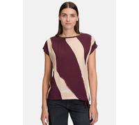 Kurzarmshirt BETTY & CO "Damen mit Print", Damen, Gr. XL, rot (dunkelrot, nature), Obermaterial: 100% Baumwolle, loose fit normal, Rundhals, Shirts (73696822-XL) dunkelrot, nature