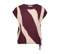Kurzarmshirt BETTY & CO "Damen mit Print", Damen, Gr. XL, rot (dunkelrot, nature), Obermaterial: 100% Baumwolle, loose fit normal, Rundhals, Shirts (73696822-XL) dunkelrot, nature