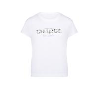 Kurzarmshirt BETTY & CO "Damen mit Stickerei", Damen, Gr. L, patch weiß, silber, Obermaterial: 100% Baumwolle, loose fit normal, Rundhals, Shirts (90222248-L) patch weiß, silber