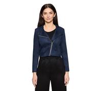 Jackenblazer BETTY & CO "Betty & Co Bikerjacke mit Stehkragen" Gr. 46, blau (dunkelblau), Damen, Obermaterial: 95% Polyester, 5% Elasthan. Futter: 100% Polyester., Blazer, Material (38015534-46) dunke