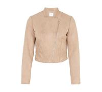 Jackenblazer BETTY & CO "Betty & Co Bikerjacke mit Stehkragen" Gr. 46, braun (hellbraun), Damen, Obermaterial: 95% Polyester, 5% Elasthan. Futter: 100% Polyester., Blazer, Material (59682907-46) hellb