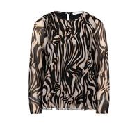 Schlupfbluse BETTY & CO "Damen mit Plissee", Damen, Gr. 44, schwarz (nature, schwarz), Obermaterial: 100% Polyester. Futter: 100% Polyester, figurumspielend normal, Rundhals, Blusen Schlupfbluse (6433
