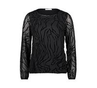 Betty & Co Damen Blusenshirt mit Raffung L, Schwarz/Schwarz