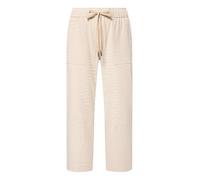 Stoffhose BETTY & CO "Damen mit elastischem Bund", Damen, Gr. 42, Normalgrößen, taupe, cream, Obermaterial: 49% Baumwolle, 47% Polyester, 4% Elasthan, gerade 7/8-Länge, Hosen Stoffhose (94358138-42) t
