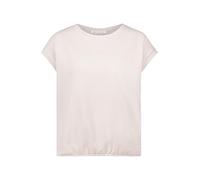Betty & Co Damen Casual-Shirt mit Gummizug L, Weiß/Taupe