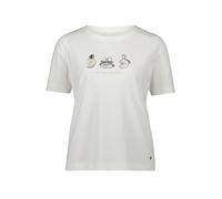 Kurzarmshirt BETTY & CO "Damen Casual-Shirt mit Print", Damen, Gr. XL, grau (patch cream, grau), Obermaterial: 95% Baumwolle, 5% Elasthan., gerade normal, Rundhals, Shirts (65145711-XL) patch cream, g