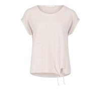 Kurzarmshirt BETTY & CO "Damen Casual-Shirt mit Wellenstruktur", Damen, Gr. S, braun (weiß, braun), Obermaterial: 79% Viskose, 18% Polyester, 3% Elasthan., loose fit normal, Rundhals, Shirts, Struktur