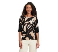 Strickpullover BETTY & CO "Betty & Co Feinstrickpullover mit Print", Damen, Gr. 38, schwarz (schwarz, nature), Feinstrick, Obermaterial: 90% Viskose, 10% Polyamid., feminin, figurumspielend normal, Ru