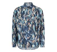 Betty & Co Damen Hemdbluse mit Print 40, Blau/Camel