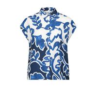 Hemdbluse BETTY & CO "Damen mit Print", Damen, Gr. 40, weiß, dunkelblau, Obermaterial: 85% Viskose, 15% Polyamid, lässig geschnitten normal, Blusen Hemdbluse (40922543-40) weiß, dunkelblau