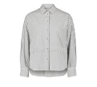 Betty & Co Damen Hemdbluse mit Streifen Weiß/Schwarz,40