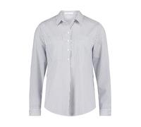 Betty & Co Damen Langarm-Bluse mit Streifen 44, Weiß/Dunkelblau