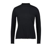Betty & Co Damen Langarm-Shirt mit Rippenstruktur L, Schwarz