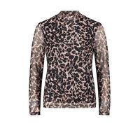 Betty & Co Damen Leicht transparentes Shirt mit Stehkragen S, Nature-Black